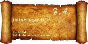 Heisz Agenór névjegykártya
